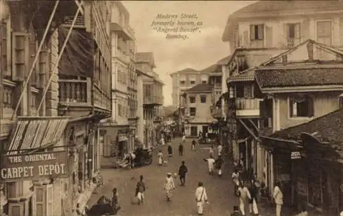 Ak Mumbai Bombay Indien, Medows-Street, Angrezi Bazar