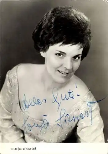 Ak Schauspielerin Sonja Siewert, Portrait, Autogramm