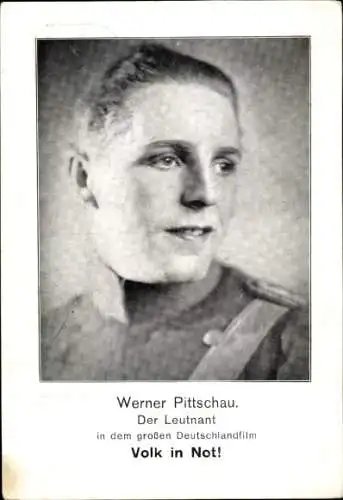 Ak Schauspieler Werner Pochath, Portrait, Der Leutnant, Volk in Not!