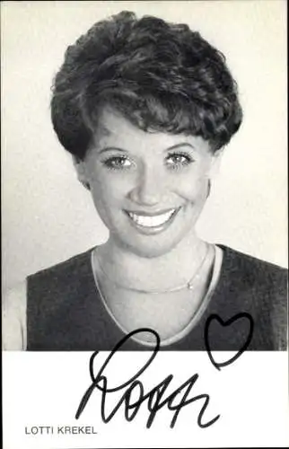 Ak Schauspielerin und Sängerin Lotti Krekel, Portrait, Autogramm