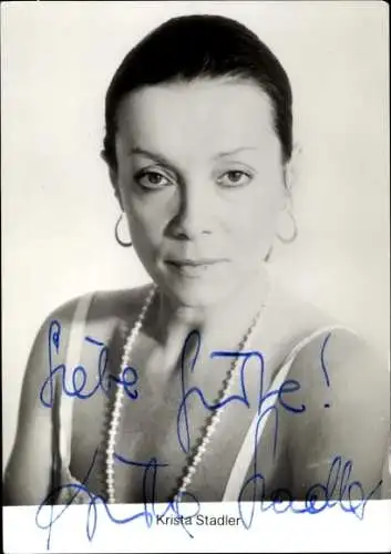 Ak Schauspielerin Krista Stadler, Portrait, Autogramm