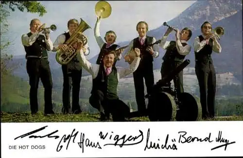 Ak Schauspieler und Sänger Die Hot Dogs, Gruppenfoto, Autogramm