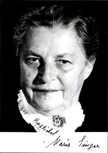 Ak Schauspielerin Maria Singer, Portrait, Autogramm