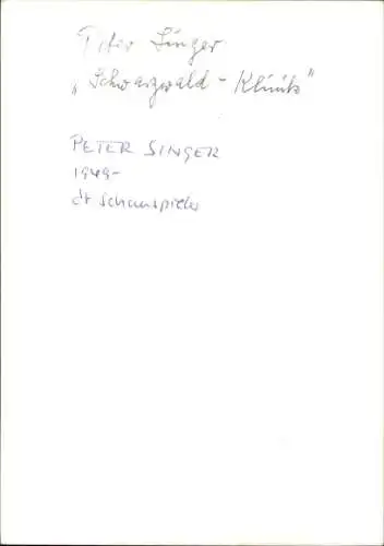 Ak Schauspieler Peter Singer, Portrait, Autogramm