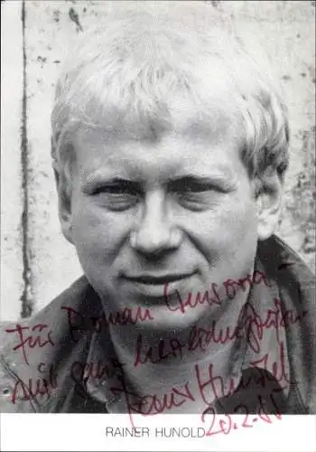 Ak Schauspieler Rainer Hunold, Portrait, Autogramm