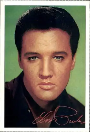 Ak Schauspieler und Sänger Elvis Presley, Portrait, Autogramm