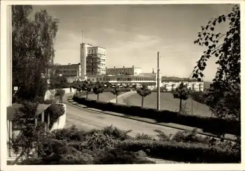 Ak Stuttgart in Baden Württemberg, Weißenhofsiedlung mit Höhenrestaurant Schönblick