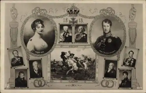 Ak König Friedrich Wilhelm III., Königin Luise von Preußen, Fürst Blücher, Freiherr vom stein,Körner