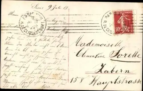 Ak Frau mit Liebesbrief denkt an ihren Geliebten