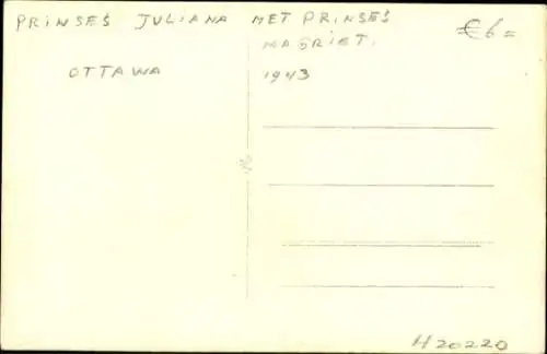 Ak Prinzessin Juliana der Niederlande, Prinzessin Margriet 1943