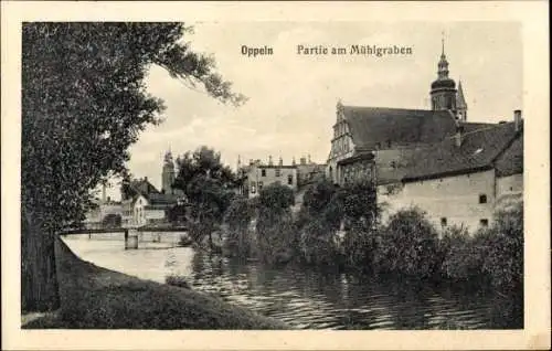 Ak Opole Oppeln Schlesien, Mühlgraben