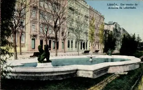 Ak Lisboa Lissabon Portugal, Um trecho da Avenida da Liberdade