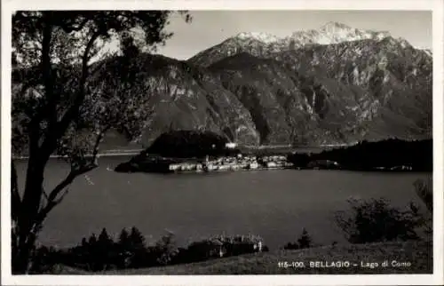 Ak Bellagio Lago di Como Lombardia, Gesamtansicht, Bergkette