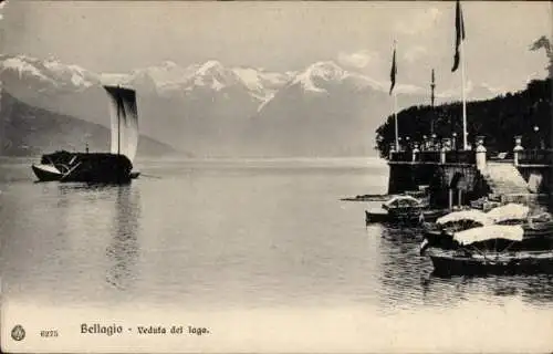 Ak Bellagio Lago di Como Lombardia, Veduta del lago