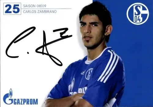 Autogramm Fußball, Carlos Zambrano, Schalke 04 Gelsenkirchen