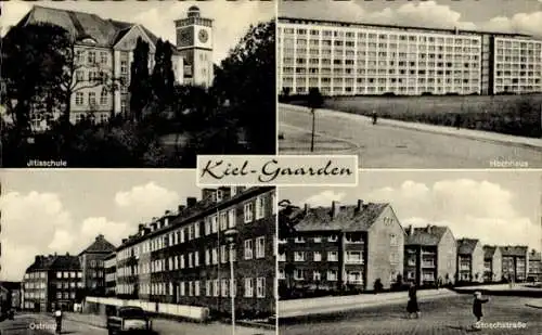 Ak Gaarden Kiel, Jitisschule, Hochhaus, Ostring, Stoschstraße