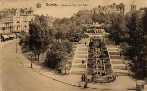 Ak Bruxelles Brüssel, Square du Mont des Arts, Treppe