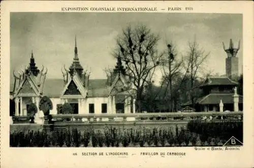 Ak Paris, Exposition Coloniale Internationale 1931, Pavillon du Cambodge