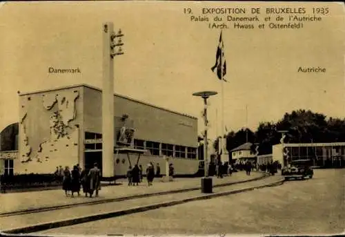 Ak Brüssel Belgien, Weltausstellung 1935, Palais du Danemark et de l'Autriche