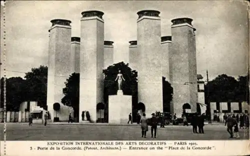 Ak Paris XVII, Exposition Arts Décoratifs 1925, Porte de la Concorde, Eingang Place de la Concorde