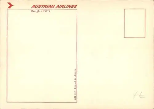 Ak Passagierflugzeug, Austrian Airlines, Douglas DC-9, OE-LDA