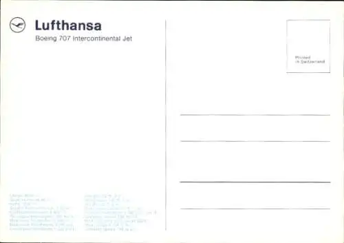 Ak Deutsches Passagierflugzeug, Lufthansa, Boeing 707 Intercontinental Jet