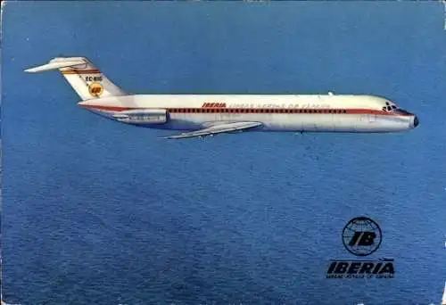 Ak Spanisches Passagierflugzeug, Iberia, Douglas DC 9
