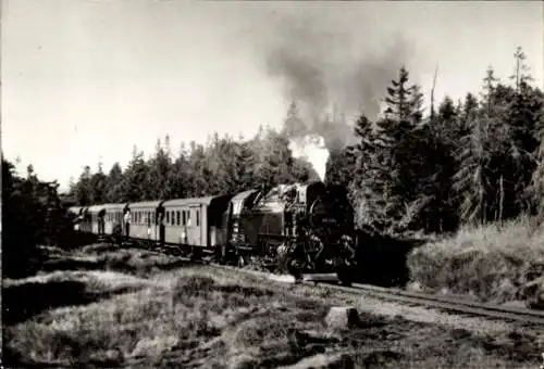 Ak Deutsche Eisenbahn, Dampflok im Harz