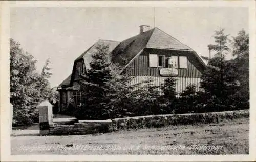 Ak Zinnwald Georgenfeld Altenberg im Erzgebirge, Kaffee und Pension am Hochmoor