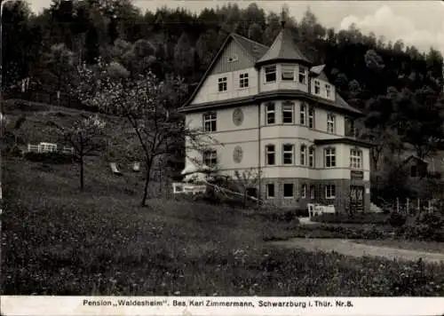 Ak Schwarzburg im Schwarzatal Thüringen, Pension Waldesheim, Karl Zimmermann