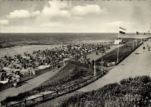 Ak Nordseebad Wangerooge in Ostfriesland, Promenaden, Strand