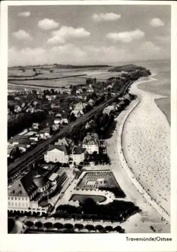 Ak Ostseebad Travemünde Lübeck, Fliegeraufnahme