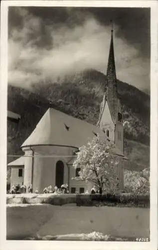 Ak Bayrischzell im Mangfallgebirge Oberbayern, Kirche, Winter, Schnee