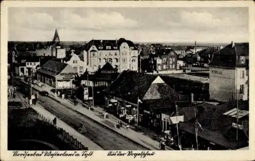 Ak Westerland auf Sylt, Friedrichstraße aus der Vogelschau