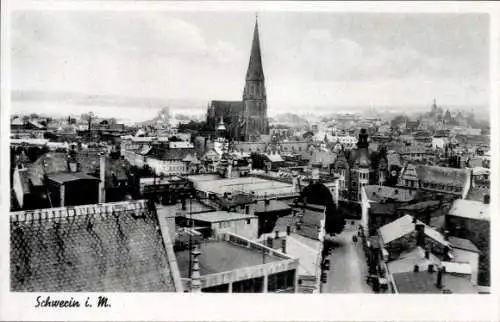 Ak Schwerin in Mecklenburg, Panorama, Kirche