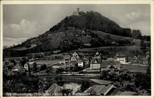 Ak Bad Blankenburg in Thüringen, Teilansicht, Greifenstein, Burg