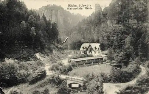 Ak Porschdorf Bad Schandau Sächsische Schweiz, Waltersdorfer Mühle