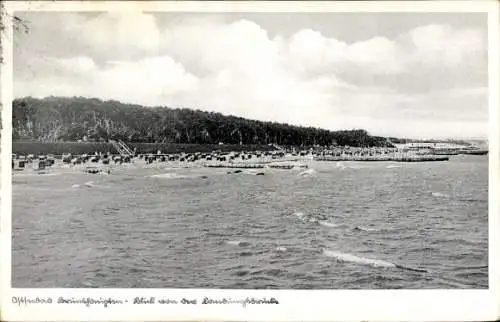 Ak Ostseebad Brunshaupten Kühlungsborn, Blick von der Landungsbrücke, Strand