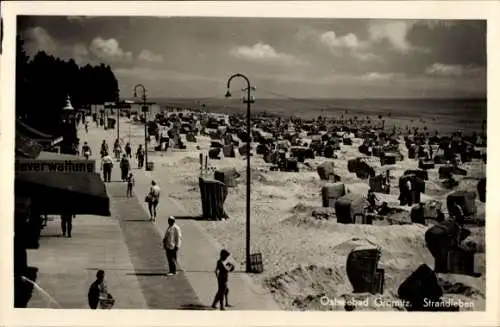 Ak Ostseebad Grömitz in Holstein, Strand, Promenade, Verwaltung