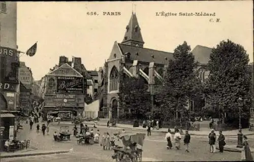 Ak Paris V, Kirche Saint-Médard