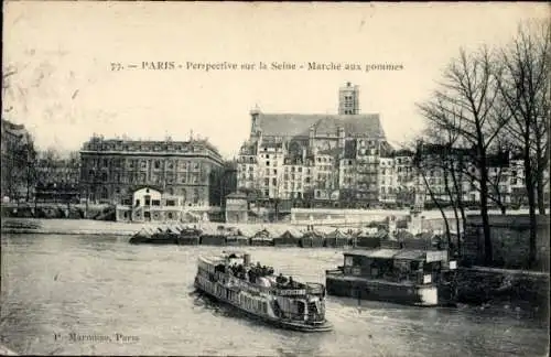 Ak Paris IV, Apfelmarkt, Seine