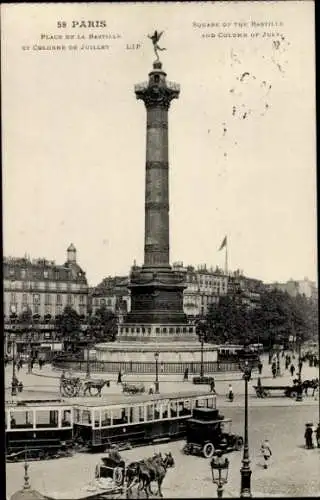 Ak Paris IV, Place de la Bastille, Julisäule