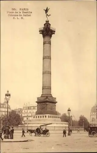 Ak Paris IV, Place de la Bastille, Julisäule