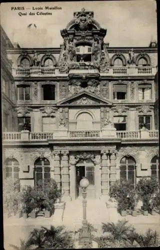 Ak Paris IV. Bezirksrathaus, Lycée Massillon, Quai des Celestins