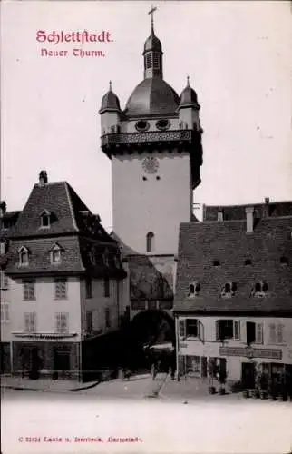 Ak Sélestat Schlettstadt Elsass Bas Rhin, neuer Turm, Kirche