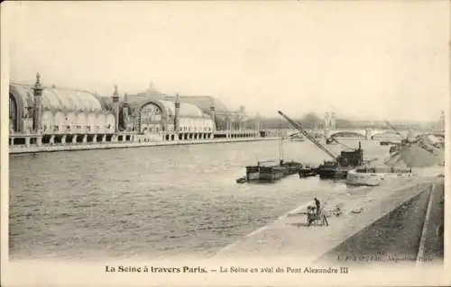 Ak Paris VIII, Seine, Pont Alexandre III