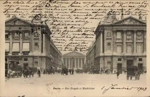 Ak Paris VIII, Rue Royale und Madeleine