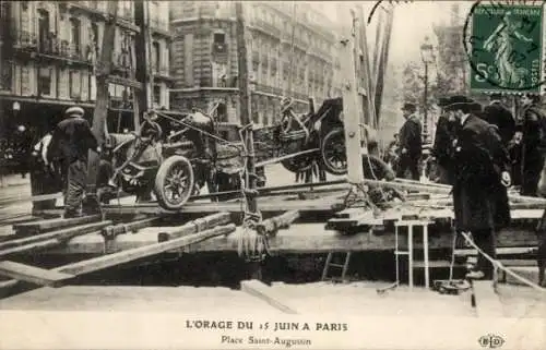 Ak Paris VIII, Place Saint Augustin, der Sturm vom 15. Juni