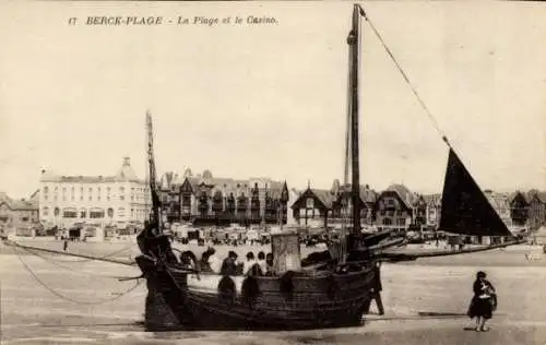 Ak Berck Plage Pas de Calais, Strand, Casino