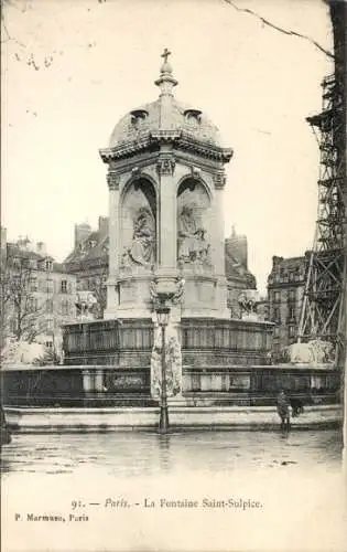 Ak Paris VI, Fontaine Saint Sulpice